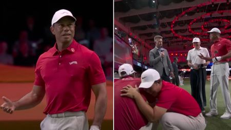 Tiger Woods confused and his teammates laughing after a TGL yardage mix-up