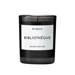 A black and white scented candle from Byredo