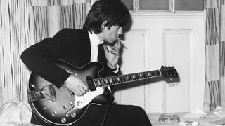 Keith Richards with his Epiphone Casino