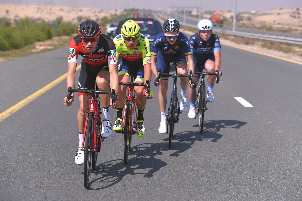 Loic Vliegen leads the breakaway