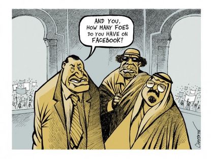 Arab despots' Facebook foes