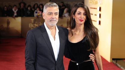 amal clooney in velvet corset and pants