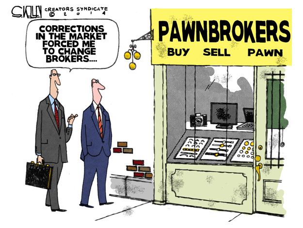 Editorial cartoon recession broker economy