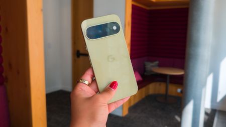 The back of the olive Google Pixel 11