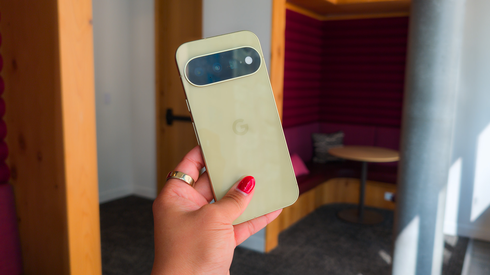 The back of the Pistachio Google Pixel 11