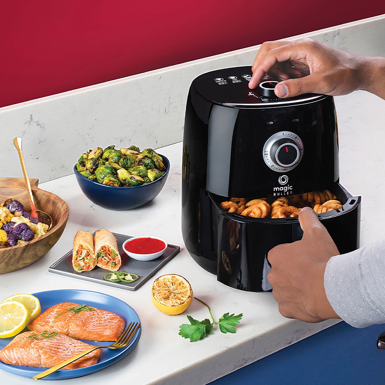 Magic Bullet air fryer on countertop 