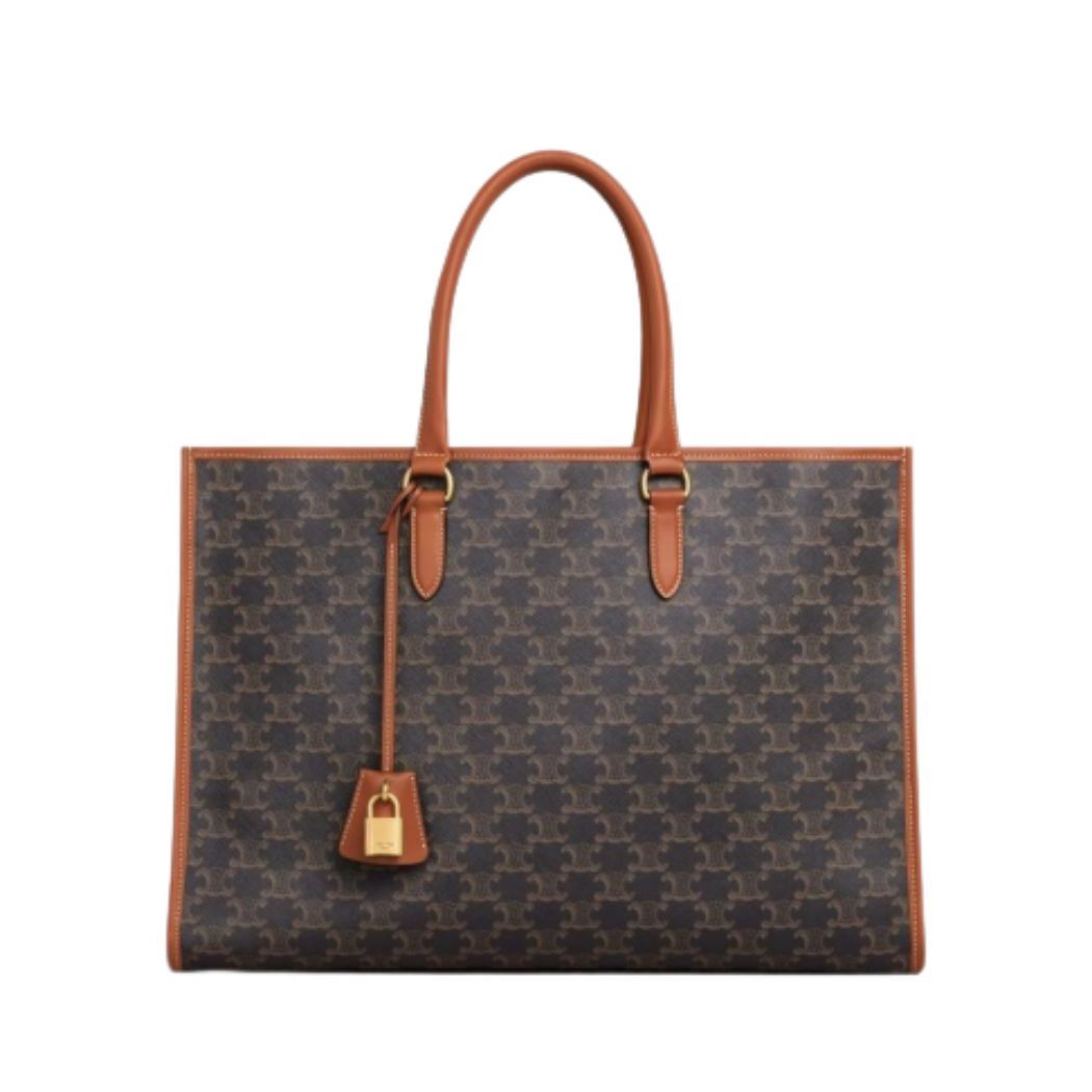 Celine Horizontal Cabas in Triomphe Canvas and Calfskin