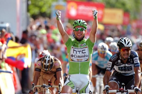 Mark Cavendish (HTC-Columbia) put in a fine sprint in Salamanca.