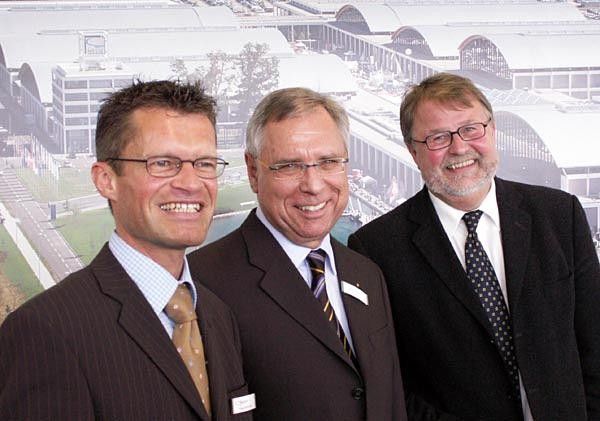 Messe Friedrichshafen's three CEOs: Klaus Wellmann, Rolf Mohne and J&uuml;rgen Schmid.