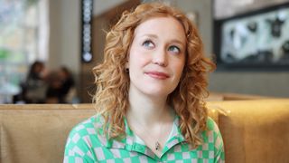 Portrait photograph of a woman taken by Ariane Sherine and edited with so-called glamour effects