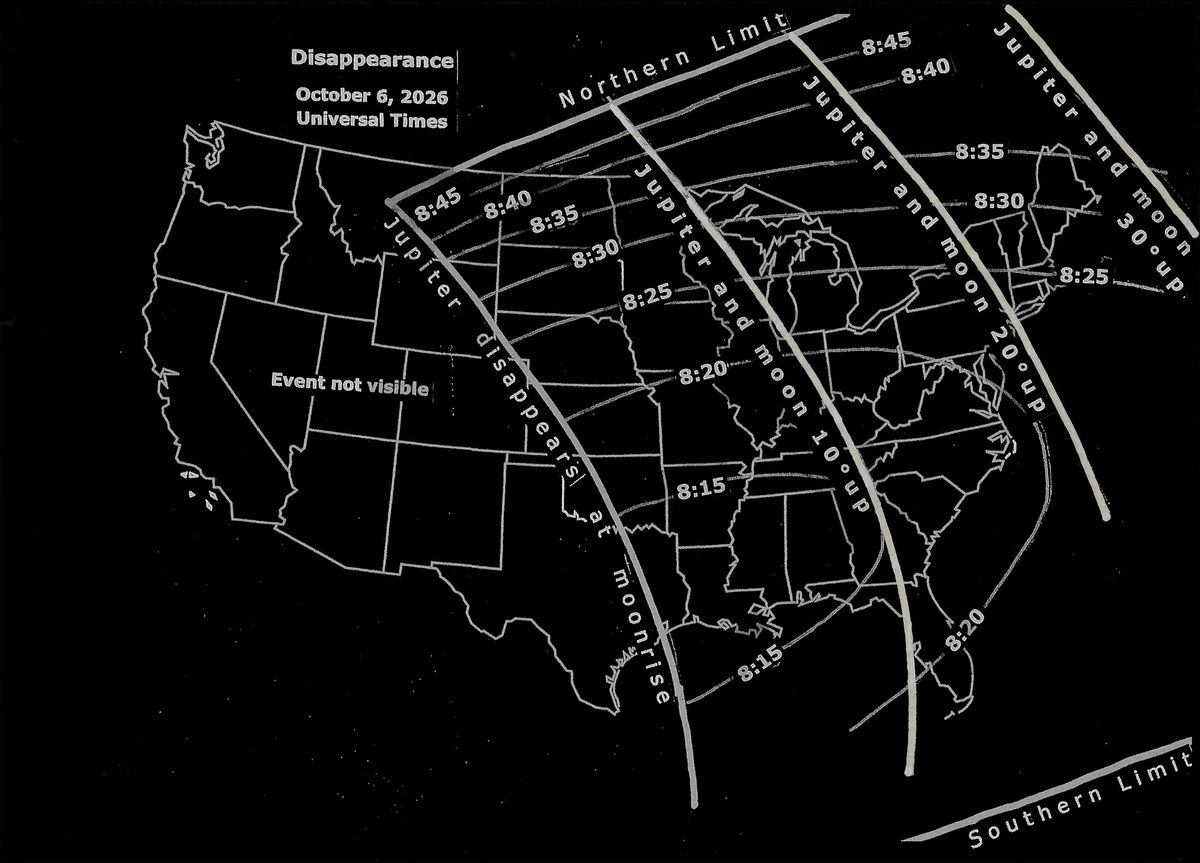 maps showing where the occultation is visible across the US.