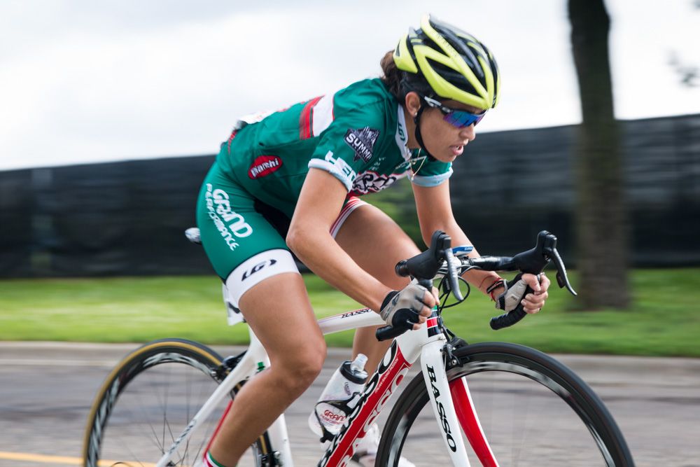 Lucero Garza (Grand Performance) on the road for stage 1 at the North Star Grand Prix.