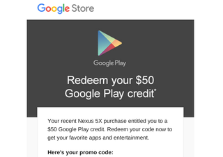 Google Play Store credit email