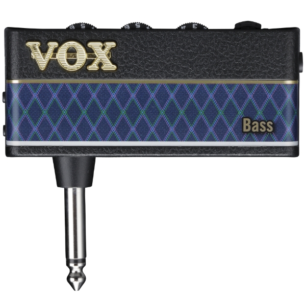 A Vox amPlug 3 Bass headphone amp for guitar