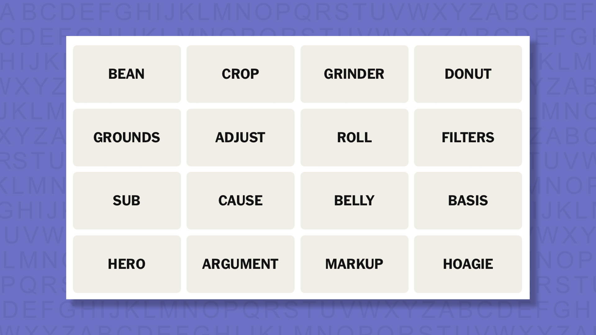 NYT Connections hints for game 1067 on a purple background