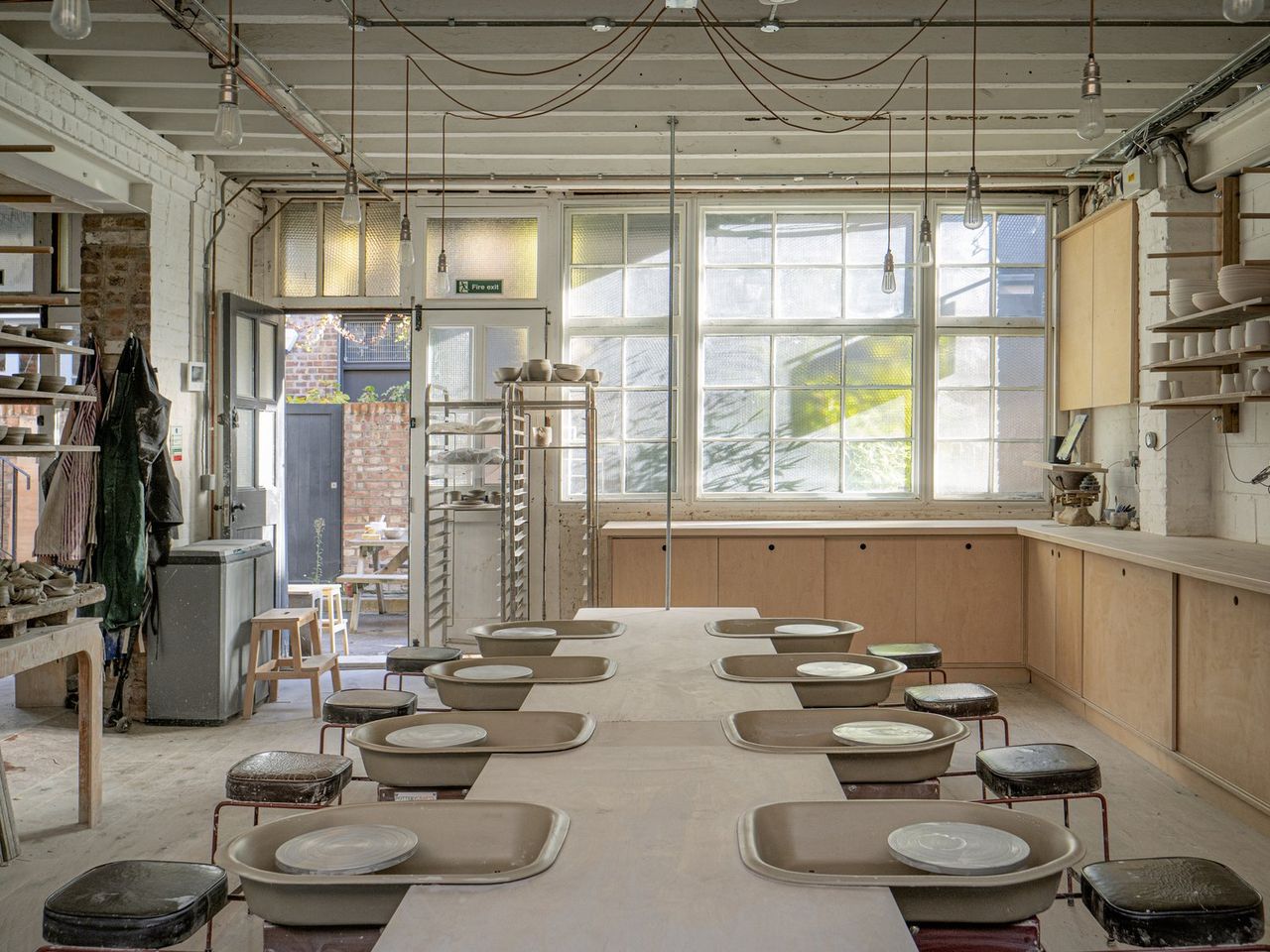 Crown Works Pottery&#039;s workshop in London is a sun-filled, crafty room with an inspiring feel.