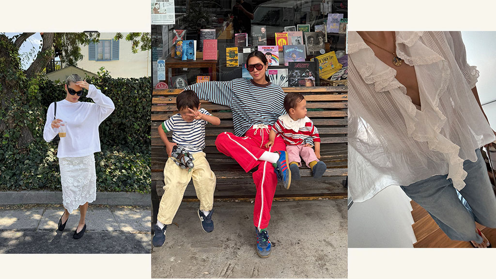 Moms in L.A in various outfits.