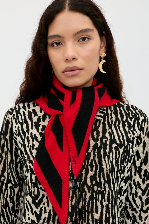 Lianora Wool-Cashmere Scarf in Sailor Stripe Red