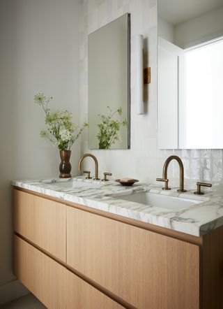 bathroom with marble vanity