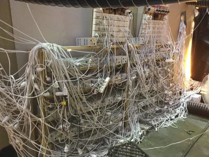 Police photos a reveal a tangled web of cables