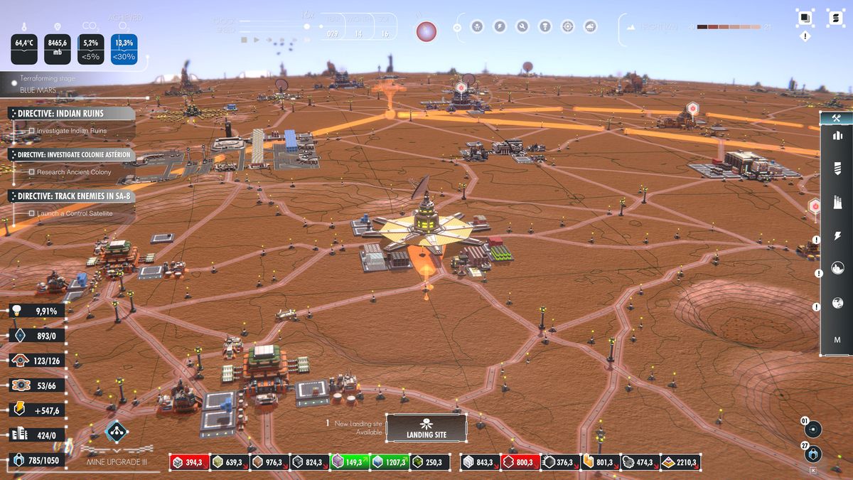 An image of mars colonization efforts from the videogame Per Aspera.
