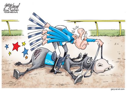 Political cartoon U.S. Bernie Losing Steam