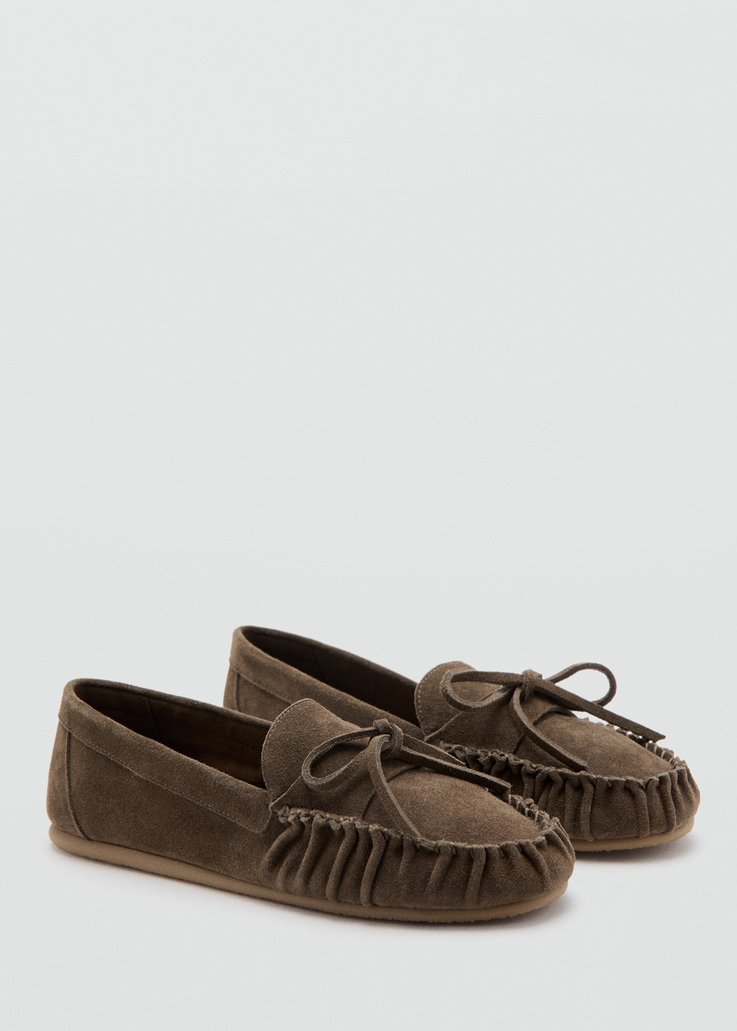 Suede Moccasin With Ruched Toe - Women | Mango United Kingdom