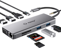 TOTU 11-in-1 USB-C Hub Adapter with Ethernet Compatible for Mac and other Type C Laptops | 22% off