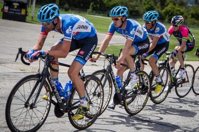 Phil Gaimon (Garmin) leads into the base of today's Powder Mountain climb.