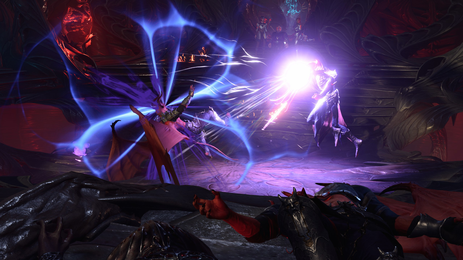 Baldur&#039;s Gate 3 commander zhalk fighting mind flayer on nautiloid