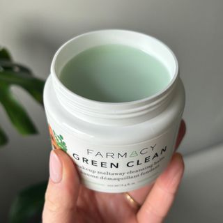 Laura holding Farmacy Clean Green Cleansing Balm - best cleansers
