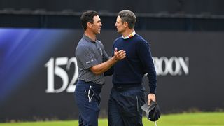 Billy Horschel and Justin Rose embrace at The Open