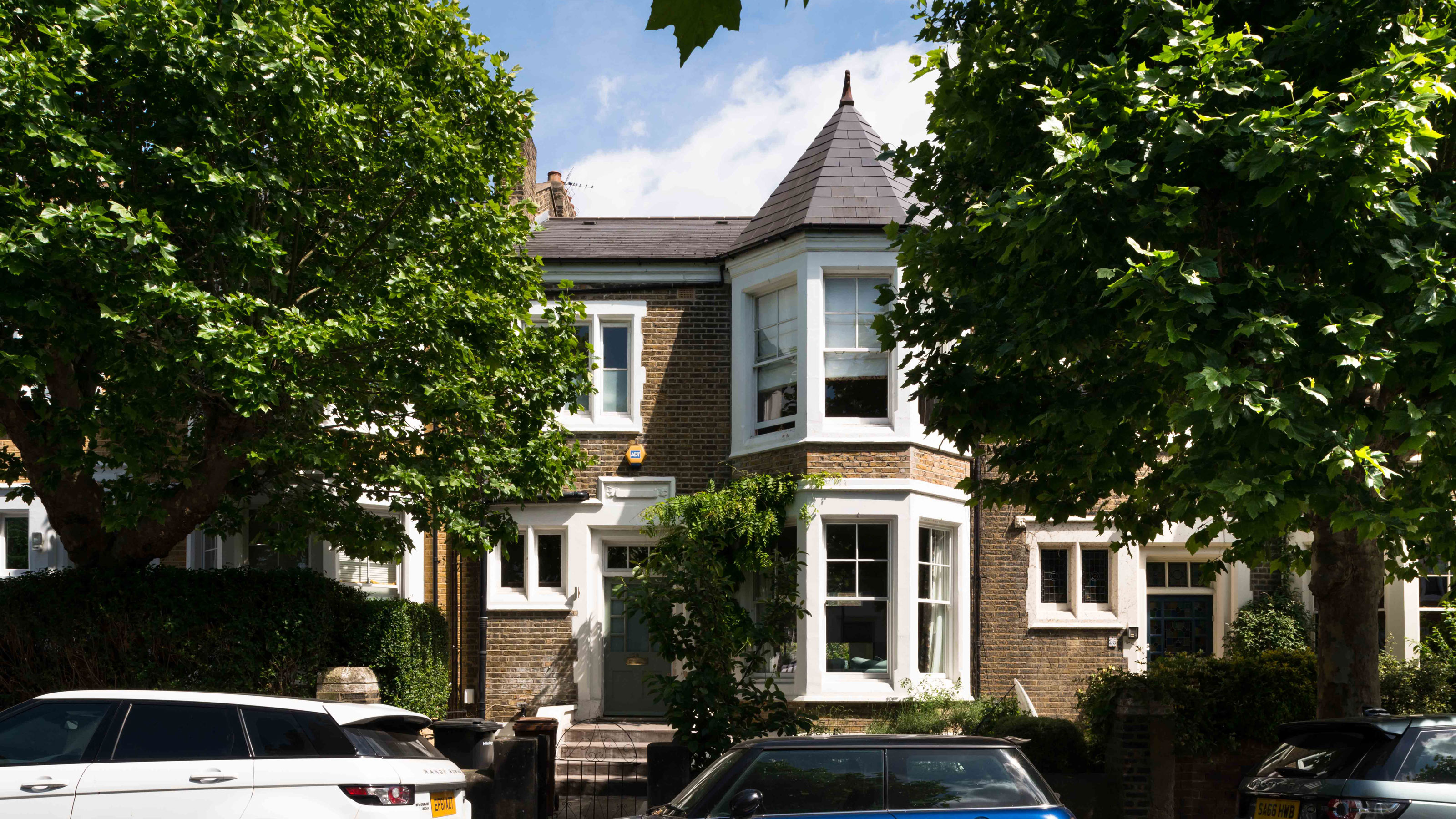 Victorian terraced house with conical roof