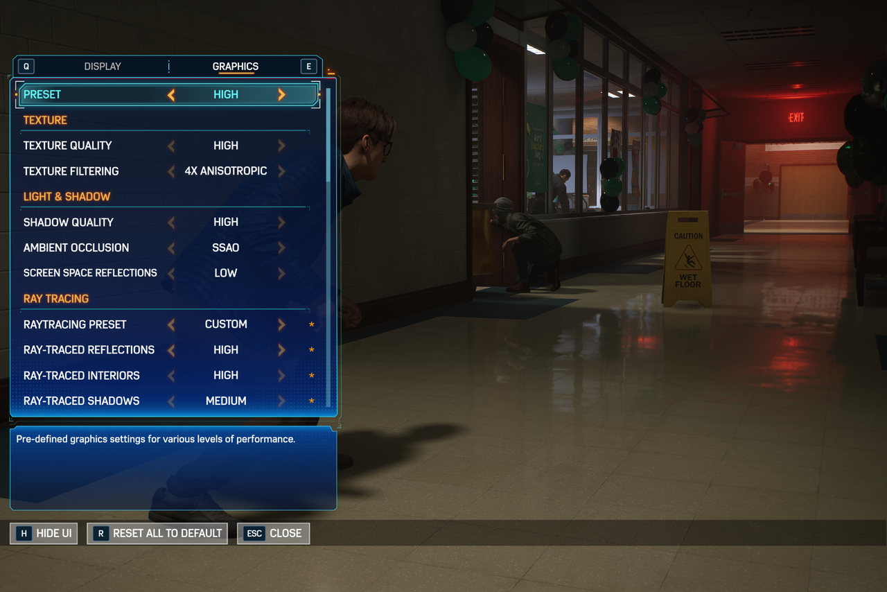 Game running on at high settings on RTX Spark