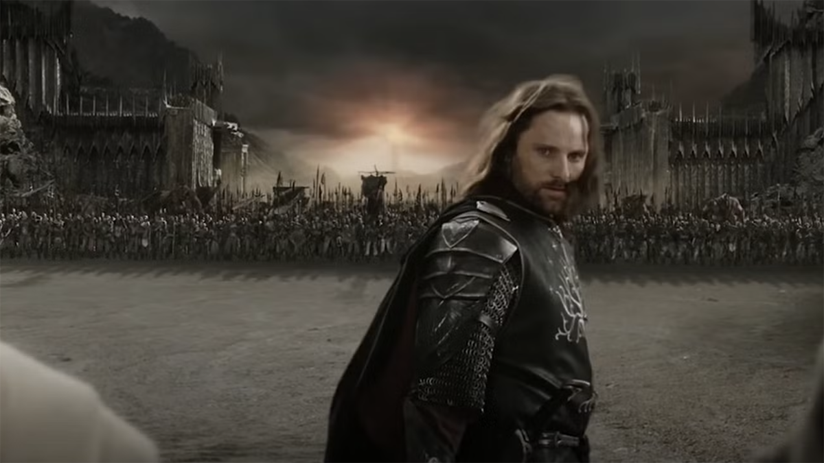 Aragorn at the final battle in The Return of the King where he says "For Frodo."