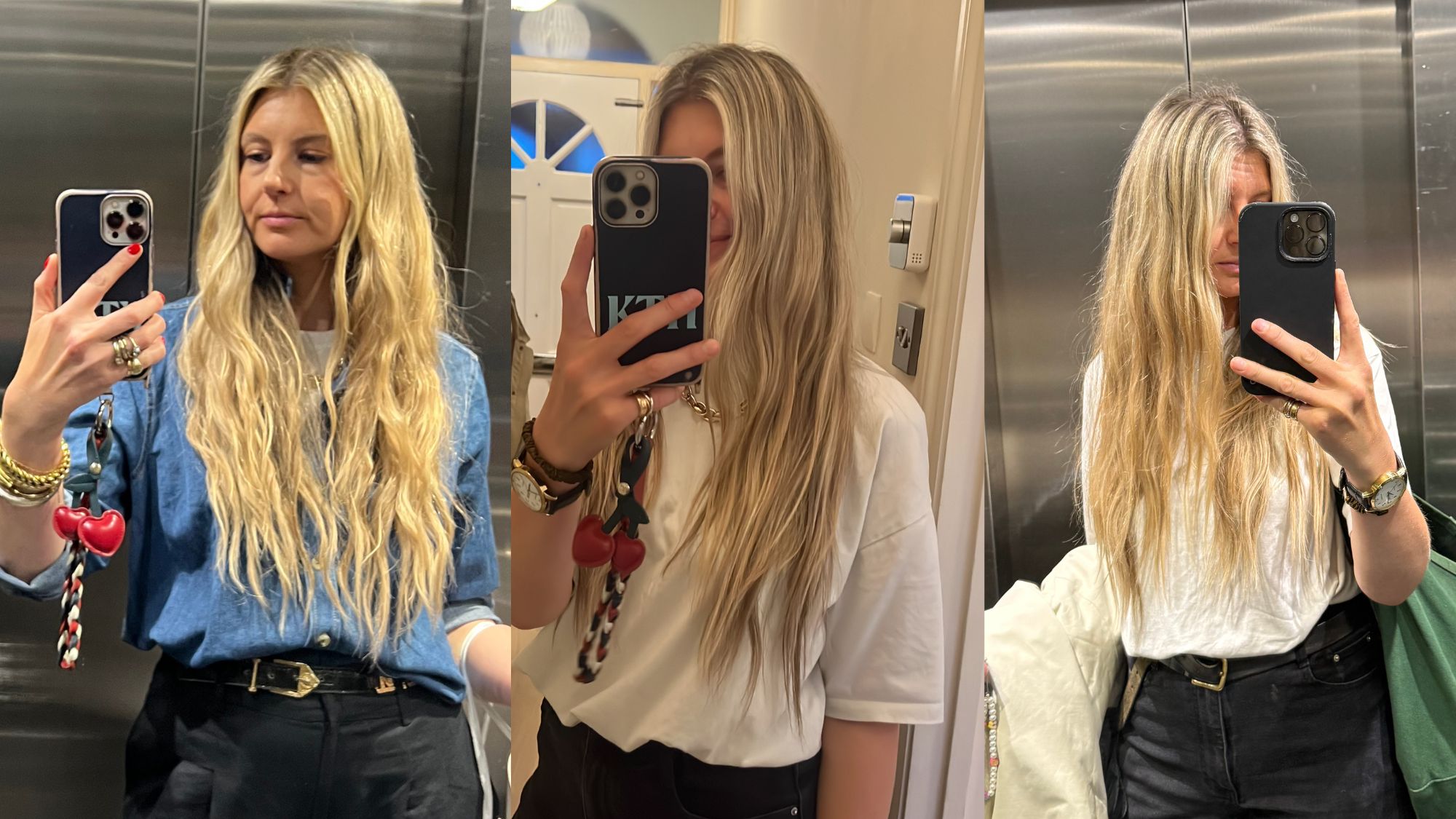 Katie Thomas showing off her mermaid hair extensions