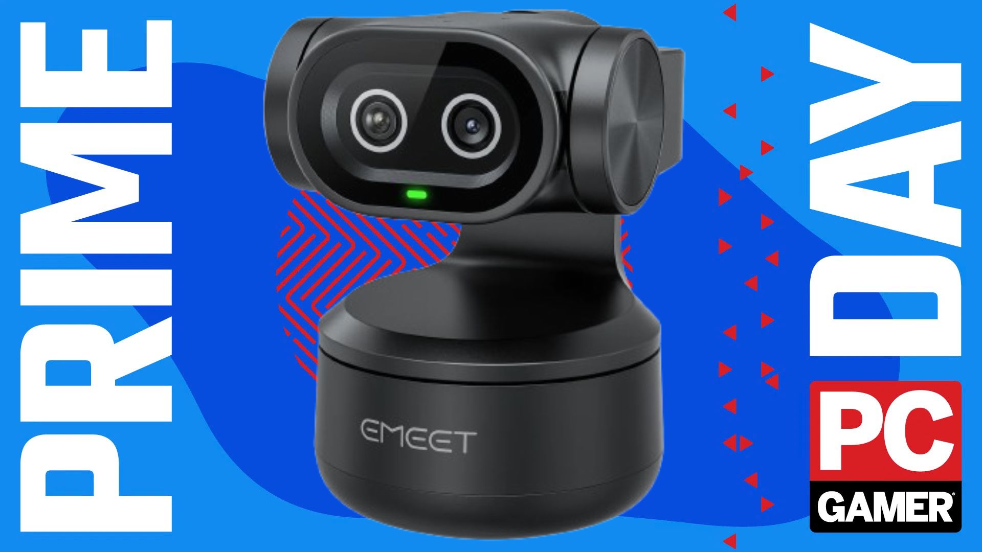 Emeet Pixy webcam on a blue deals background