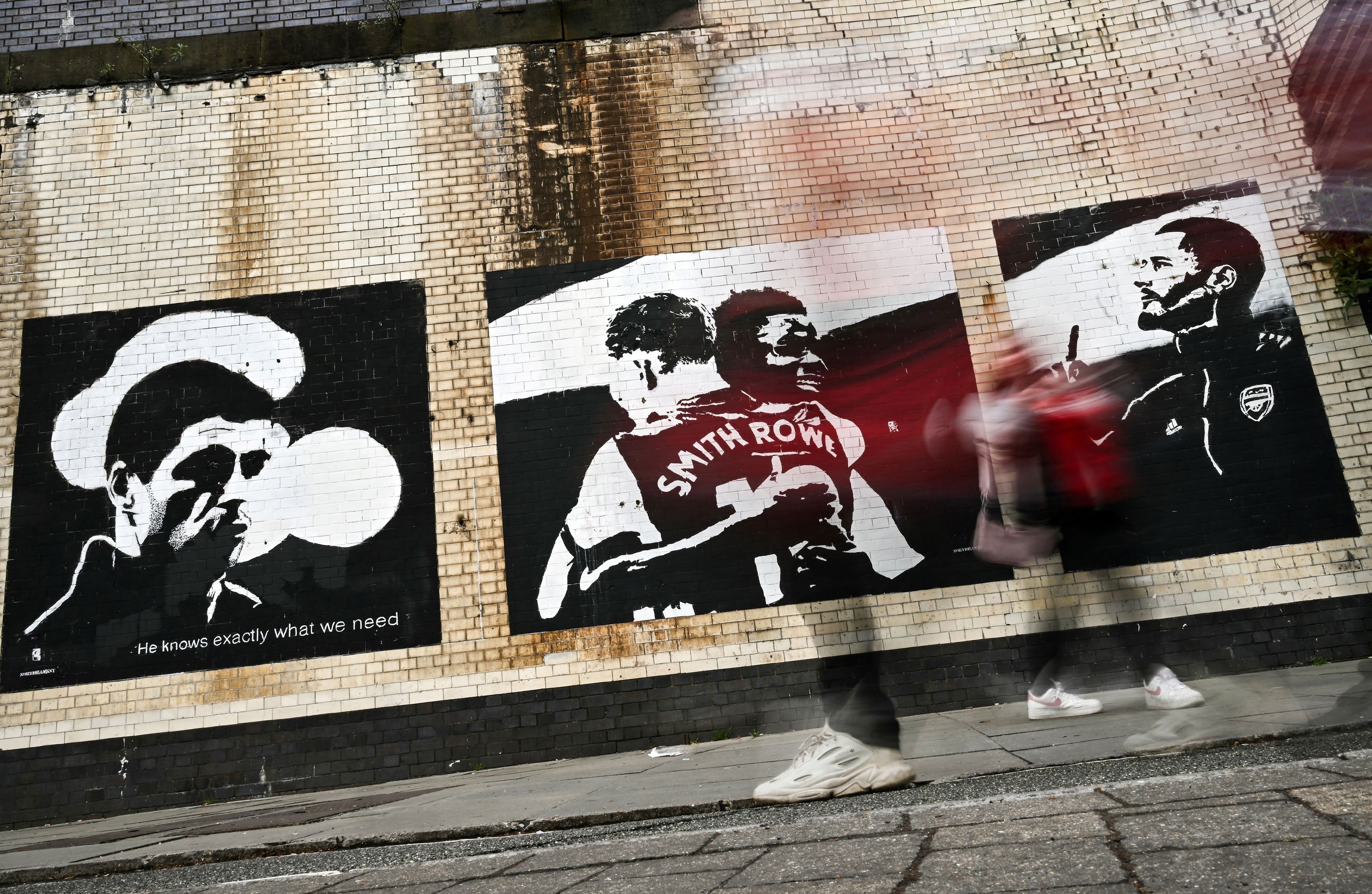 Northbanksy’s artwook has gone down well; Kanu likes what he sees; “Take me down if you dare, lads”