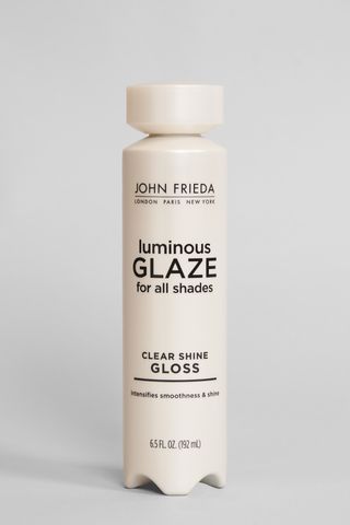 John Frieda Luminous Color Glaze Clear Shine shot in Marie Claire's studio, one of the best hair glosses