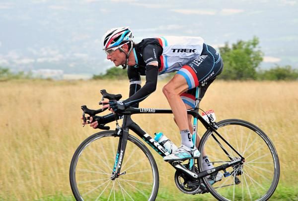 Luxembourg champion Fr&auml;nk Schleck (Leopard Trek) descends to Gap.