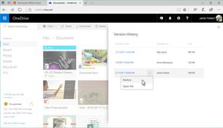 OneDrive's version history now works with all file types