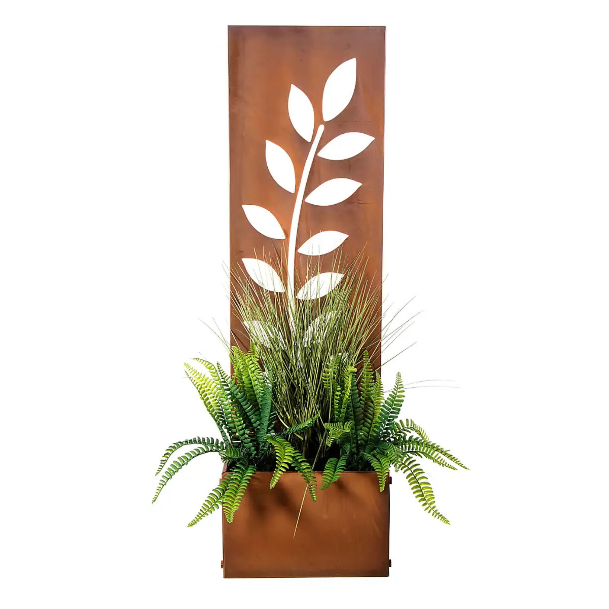 Dunelm, Patina Screen Planter With Fern Design