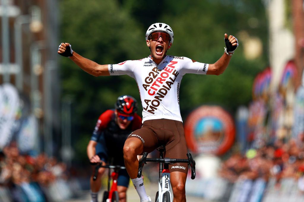 Bastien Tronchon, a trainee for AG2R-Citro&euml;n, wins stage 3 of the Vuelta a Burgos in his pro debut