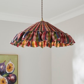 Check Ruffle Easy Fit Lamp Shade