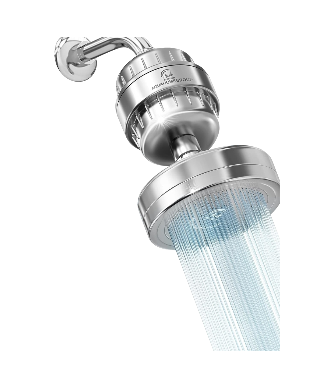 Aquahomegroup - Filtered Shower Head &amp;amp; 20 Stage Shower Filter - Standard - Chrome