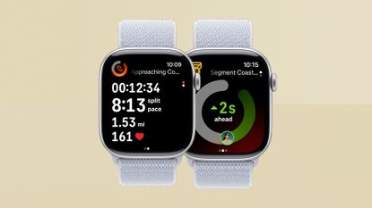Apple Watch showing the improved Strava record experience