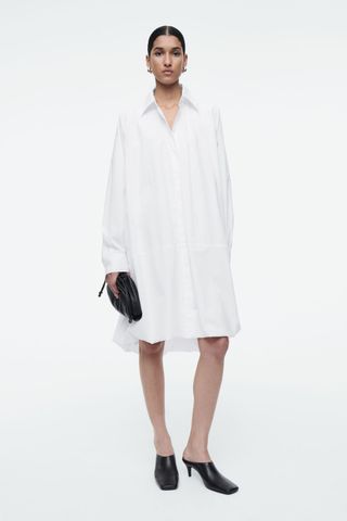 Bubble-Hem Shirt Dress