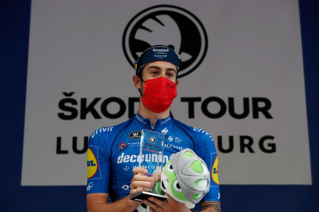 Mattia Cattaneo on the Tour of Luxembourg podium
