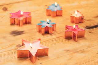 How to make copper candles from cookie cutters