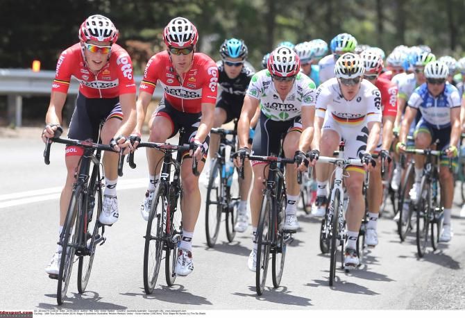 Lotto-Belisol seized control of the peloton in the finale.